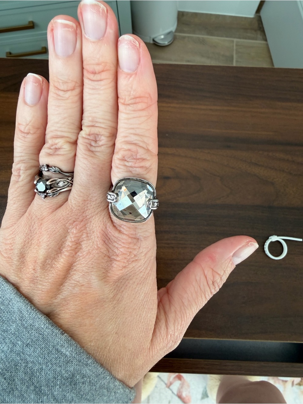 Brighton Venus Sterling Silver Plated Statement Ring - Size 7 - Picture 10 of 11